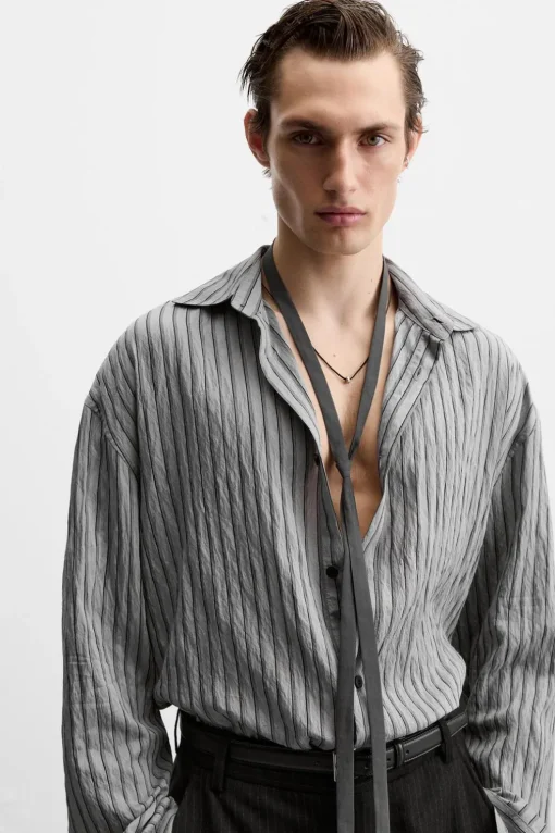 CAMISA RAYAS CON VISCOSA