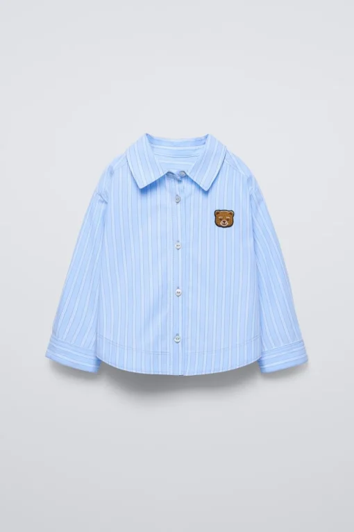 CAMISA RAYAS PARCHE OSO