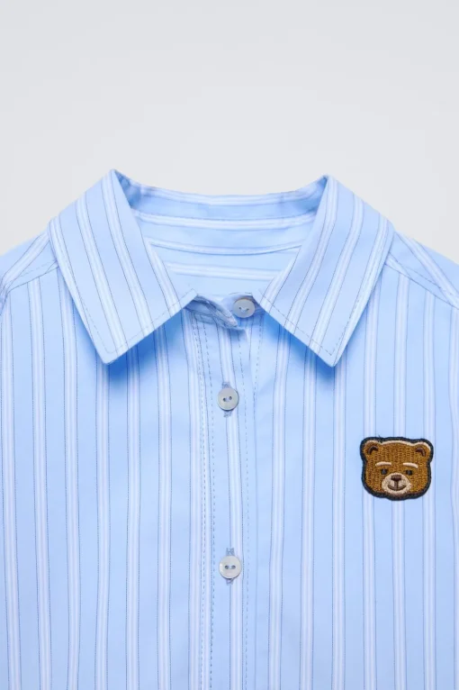 CAMISA RAYAS PARCHE OSO