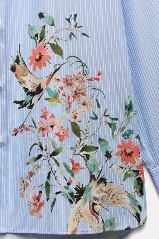 CAMISA RAYAS PÁJAROS