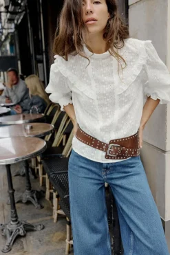 CAMISA ROMÁNTICA BORDADOS PERFORADOS