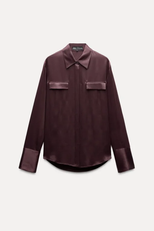 CAMISA SATINADA BOLSILLOS ZW COLLECTION