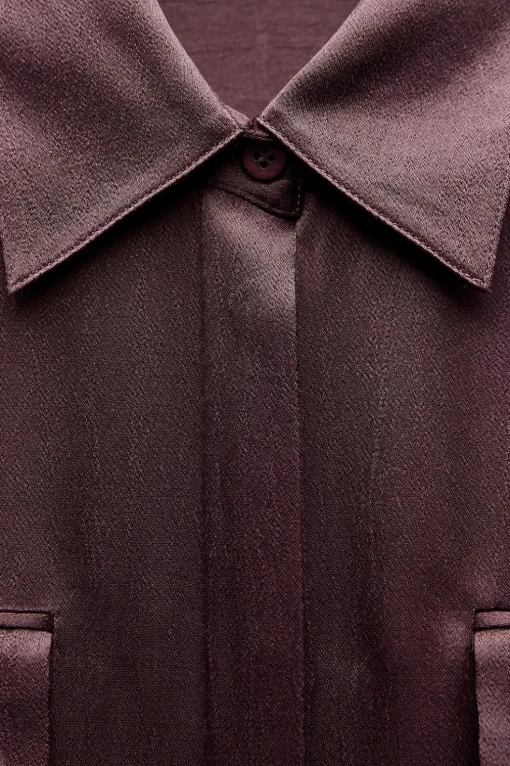 CAMISA SATINADA BOLSILLOS ZW COLLECTION