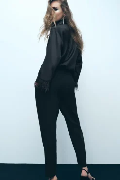 CAMISA SATINADA PLUMAS