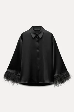 CAMISA SATINADA PLUMAS