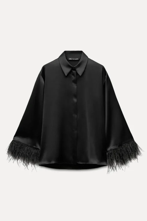 CAMISA SATINADA PLUMAS