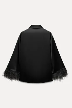 CAMISA SATINADA PLUMAS