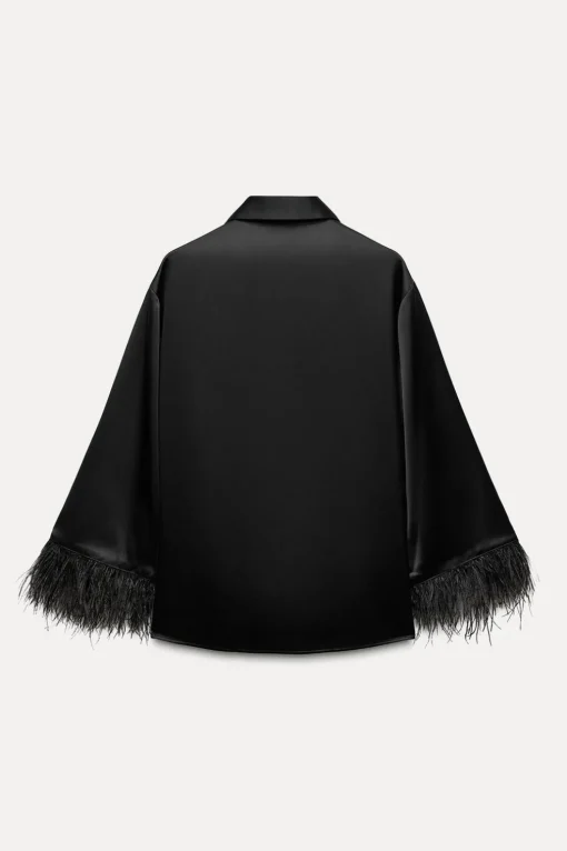 CAMISA SATINADA PLUMAS