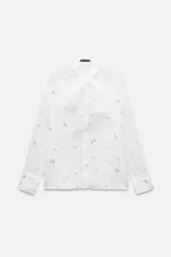 CAMISA SEMITRANSPARENTE ABALORIOS LENTEJUELAS