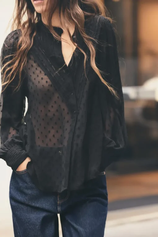 CAMISA SEMITRANSPARENTE PLUMETI
