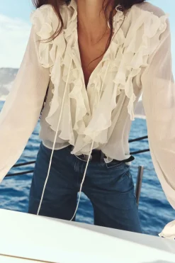 CAMISA VOLANTES LAZADAS