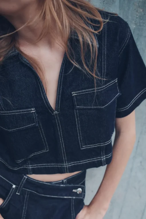 CAMISA Z1975 DENIM CROPPED