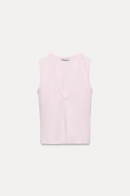 CAMISETA ALGODÓN ESCOTE PICO