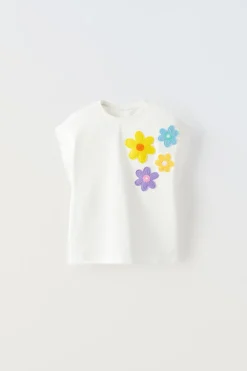 CAMISETA APLIQUE FLORES
