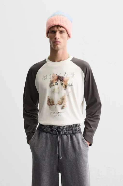CAMISETA COLOR BLOCK GATO