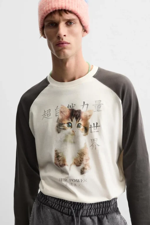 CAMISETA COLOR BLOCK GATO