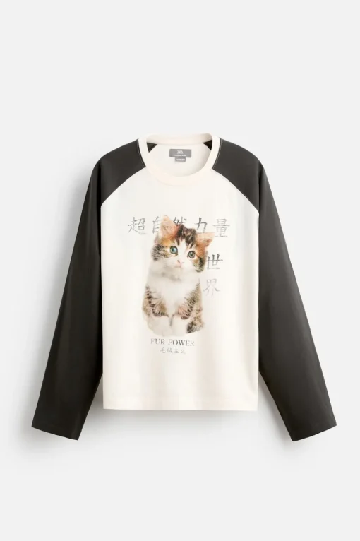 CAMISETA COLOR BLOCK GATO