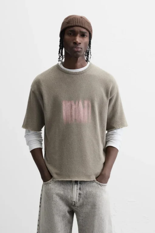 CAMISETA PUNTO ESTAMPADO LAVADO