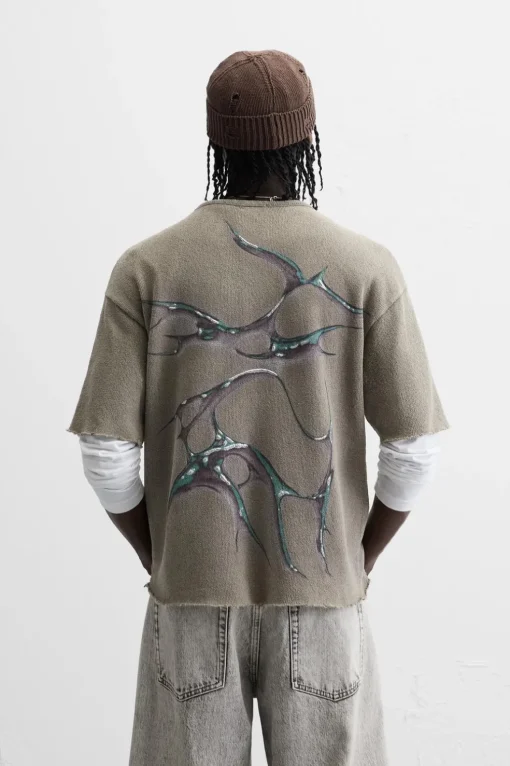 CAMISETA PUNTO ESTAMPADO LAVADO