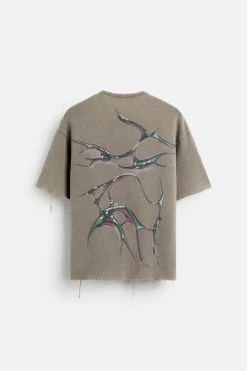 CAMISETA PUNTO ESTAMPADO LAVADO