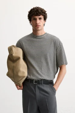 CAMISETA RAYAS ALGODÓN - LINO