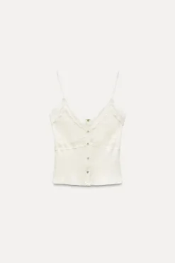 CAMISETA RIB ENCAJE BOTONES
