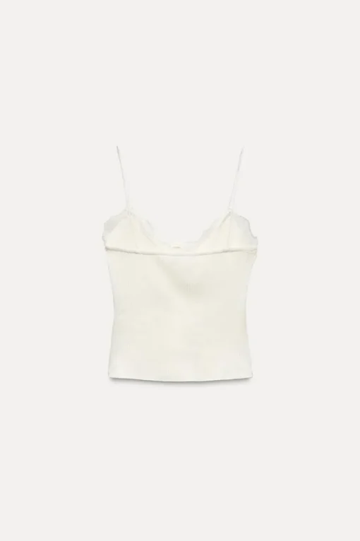 CAMISETA RIB ENCAJE BOTONES