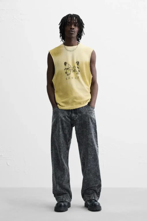 CAMISETA TANK PUNTO ESTAMPADO