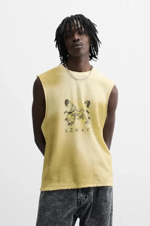 CAMISETA TANK PUNTO ESTAMPADO