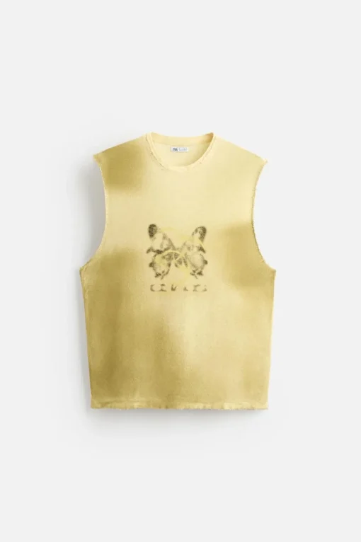 CAMISETA TANK PUNTO ESTAMPADO