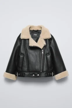 CAZADORA BIKER EFECTO PIEL BORREGUILLO