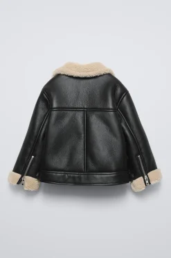 CAZADORA BIKER EFECTO PIEL BORREGUILLO