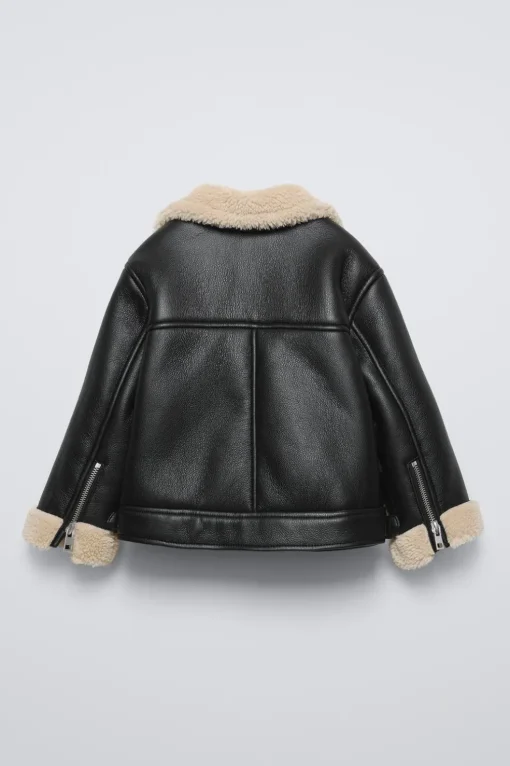 CAZADORA BIKER EFECTO PIEL BORREGUILLO