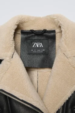 CAZADORA BIKER EFECTO PIEL BORREGUILLO