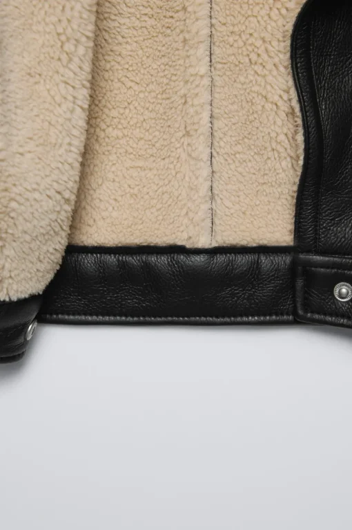 CAZADORA BIKER EFECTO PIEL BORREGUILLO