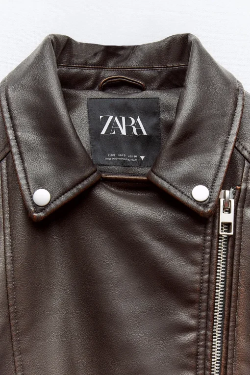 CAZADORA BIKER OVERSIZE EFECTO PIEL LAVADA