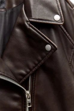 CAZADORA BIKER OVERSIZE EFECTO PIEL LAVADA