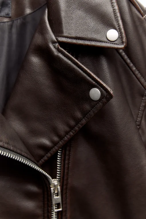 CAZADORA BIKER OVERSIZE EFECTO PIEL LAVADA