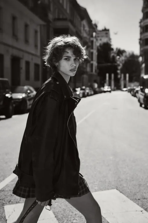CAZADORA BIKER OVERSIZE EFECTO PIEL LAVADA