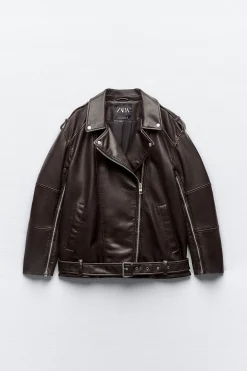 CAZADORA BIKER OVERSIZE EFECTO PIEL LAVADA