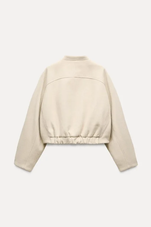 CAZADORA BOMBER CORTA BOLSILLOS PLASTRÓN