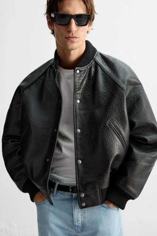 CAZADORA BOMBER PIEL