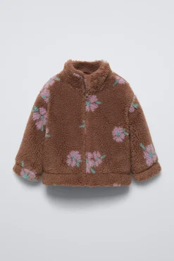 CAZADORA BORREGUILLO ESTAMPADO FLORES
