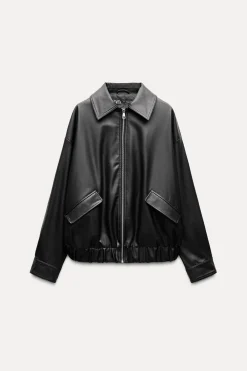 CAZADORA OVERSIZE EFECTO PIEL