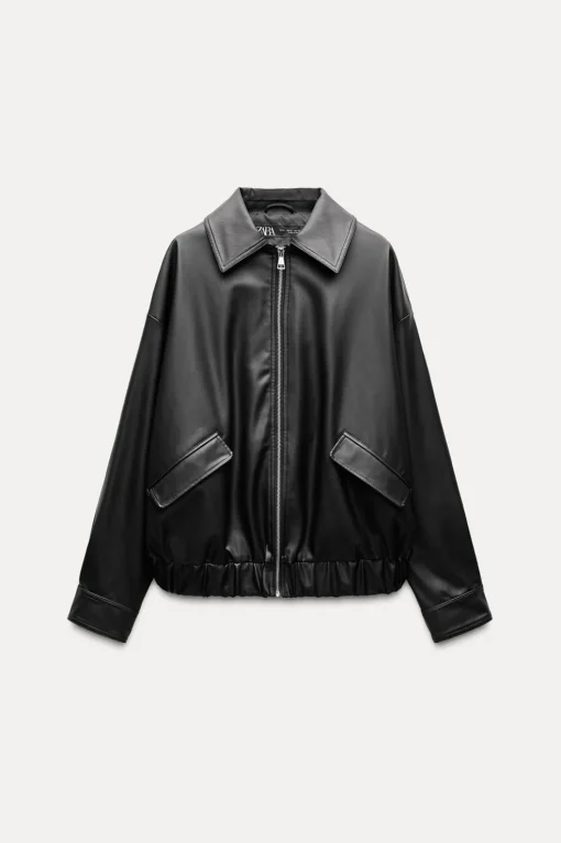 CAZADORA OVERSIZE EFECTO PIEL