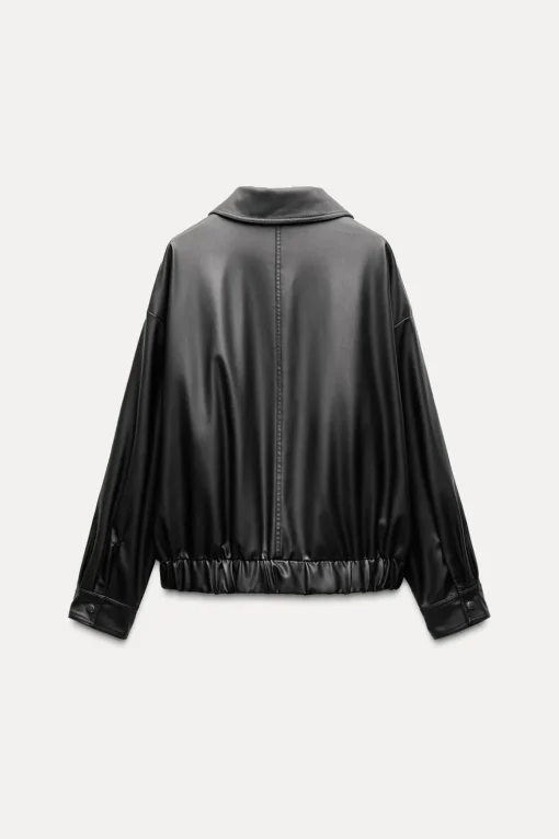 CAZADORA OVERSIZE EFECTO PIEL