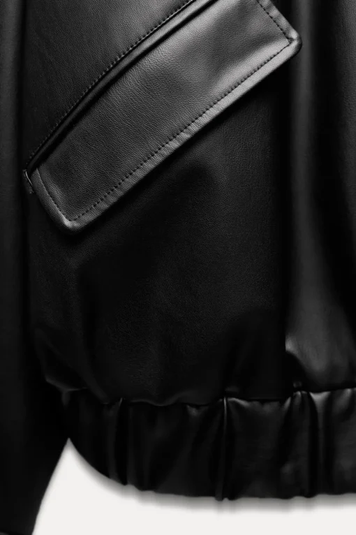 CAZADORA OVERSIZE EFECTO PIEL