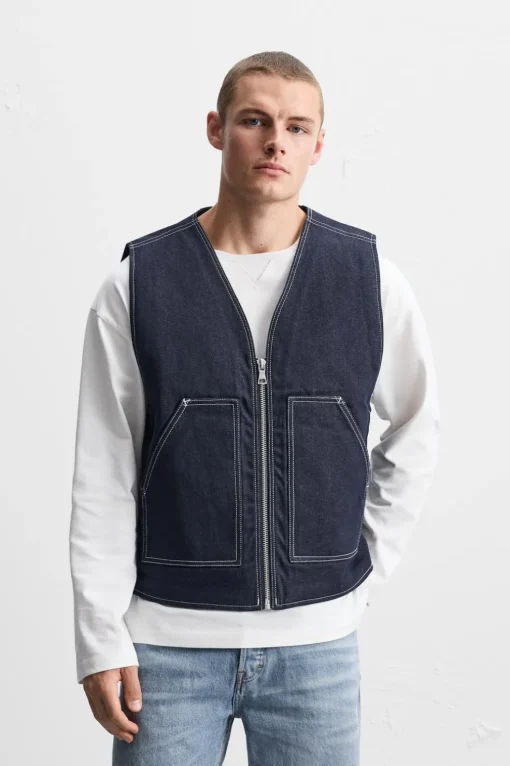 CHALECO DENIM COSTURAS