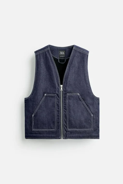 CHALECO DENIM COSTURAS