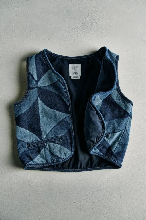 CHALECO DENIM ESTAMPADO GEOMÉTRICO - SEA NY